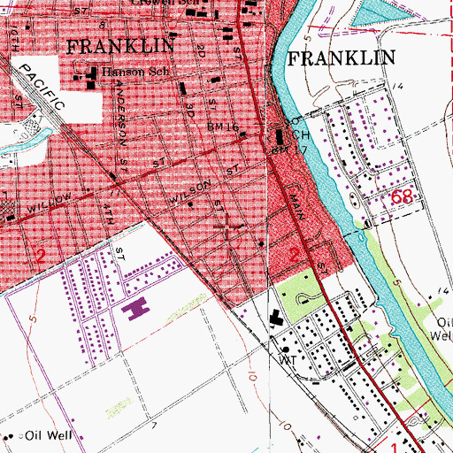 Topographic Map of Christian Temple Church, LA