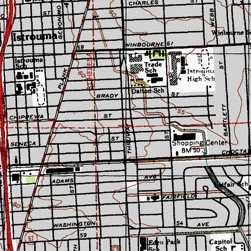 Topographic Map of Christland Christian Fellowship Church, LA
