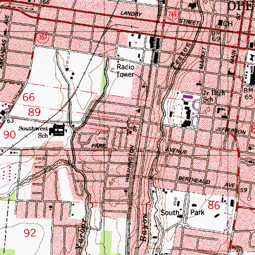 Topographic Map of Church of the Lord Jesus Christ, LA