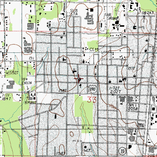 Topographic Map of Church of the Nazarene, LA