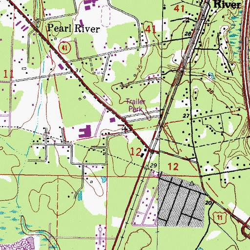 Topographic Map of Church of the Nazarene, LA