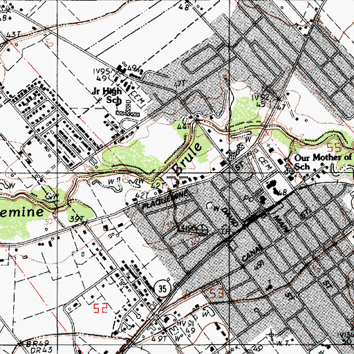 Topographic Map of Church Point United Methodist Church, LA
