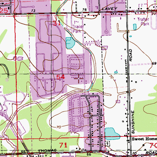 Topographic Map of Circle Baptist Church, LA