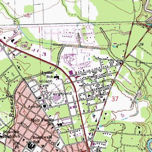 Topographic Map of Collins Boulevard Baptist Church, LA
