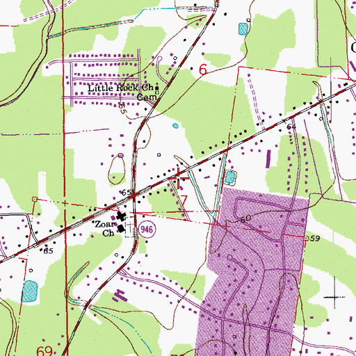 Topographic Map of Comite Church of Christ, LA