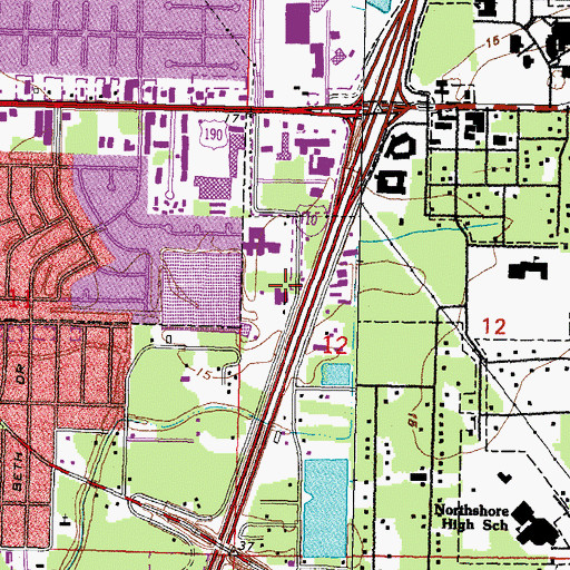 Topographic Map of Community Christian Church, LA