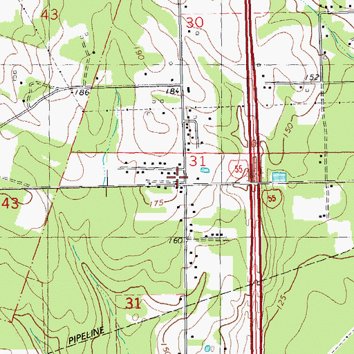 Topographic Map of Community Church of God, LA