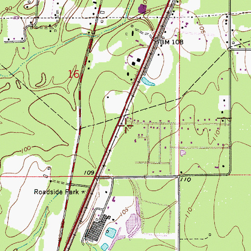 Topographic Map of Cornerstone Baptist Church, LA