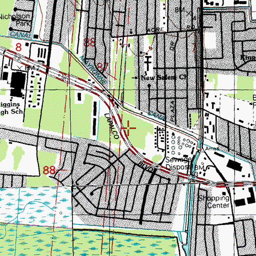 Topographic Map of Cornerstone Christian Center, LA