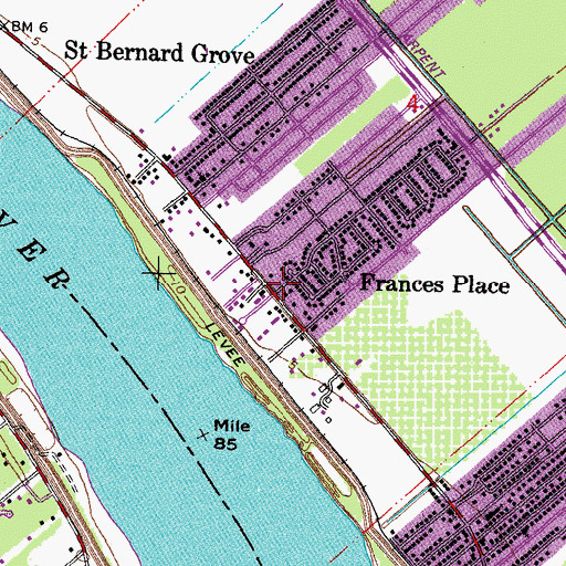 Topographic Map of Cornerstone Church of God, LA