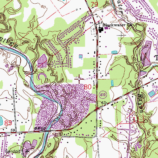 Topographic Map of Cornerstone Fellowship Church, LA