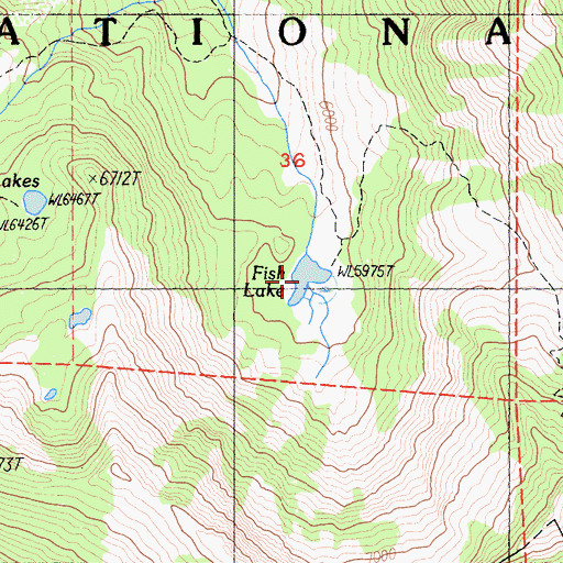 Topographic Map of Fish Lake, CA