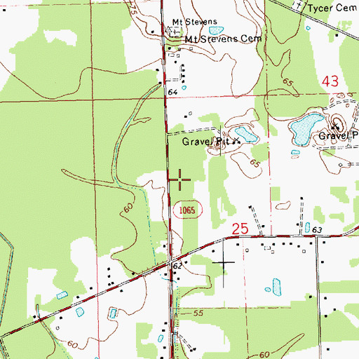 Topographic Map of Countryside Baptist Church, LA
