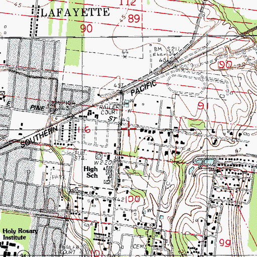 Topographic Map of Covenant Baptist Church, LA