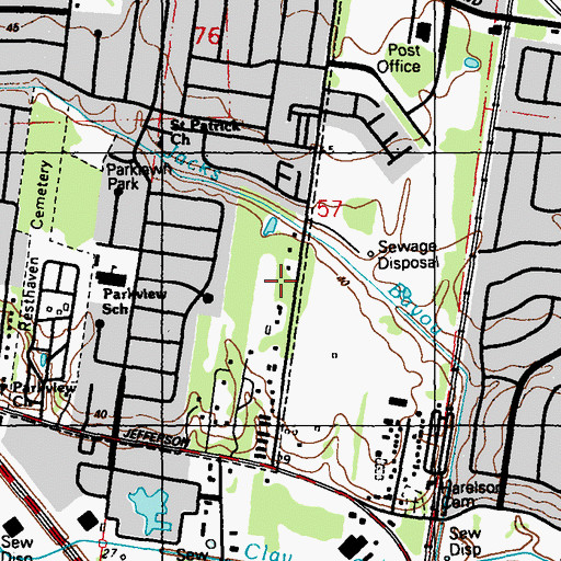 Topographic Map of Cross of Glory Evangelical Church, LA
