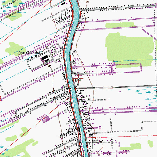 Topographic Map of Cut Off Community Bible Church, LA