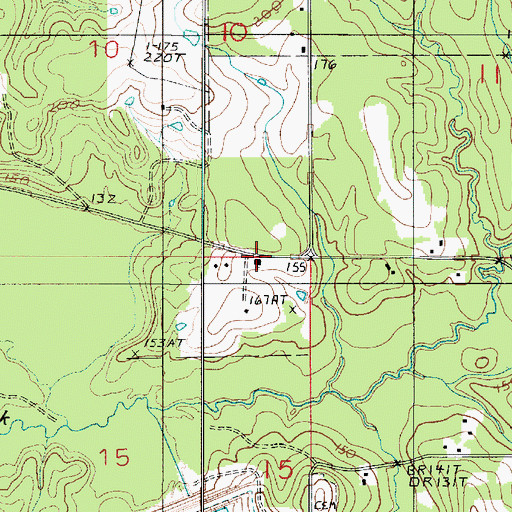 Topographic Map of Cypress Creek Baptist Church, LA