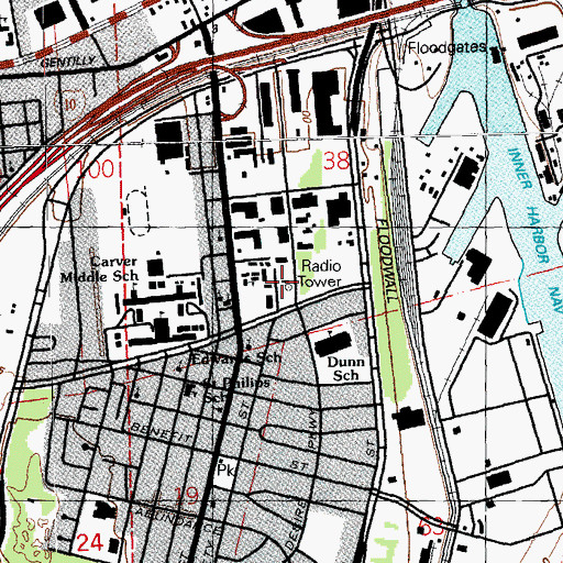 Topographic Map of Desire Street Ministries, LA