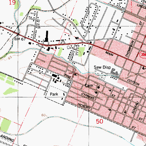 Topographic Map of Disciples Baptist Church, LA