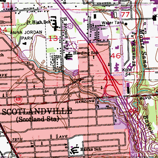 Topographic Map of Disciples Outreach Ministry, LA