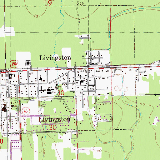 Topographic Map of Doyle Baptist Church, LA