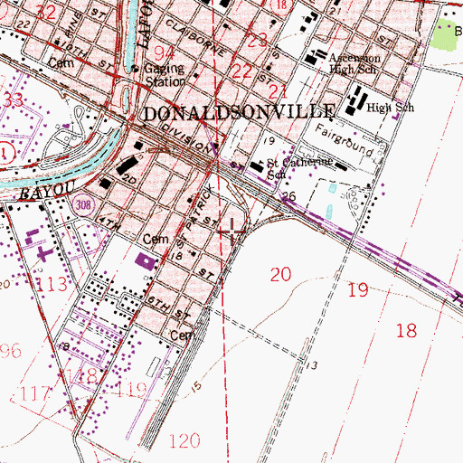 Topographic Map of Dream Center Church, LA