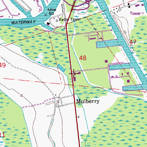 Topographic Map of Dularge Community Baptist Church, LA