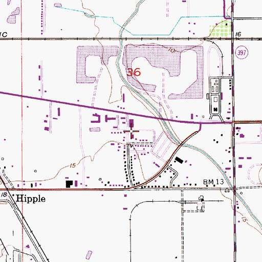 Topographic Map of East Ridge Baptist Church, LA