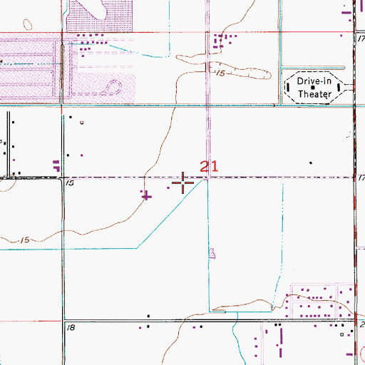 Topographic Map of Eastside Bible Fellowship Church, LA