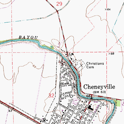 Topographic Map of Edgefield Baptist Church, LA