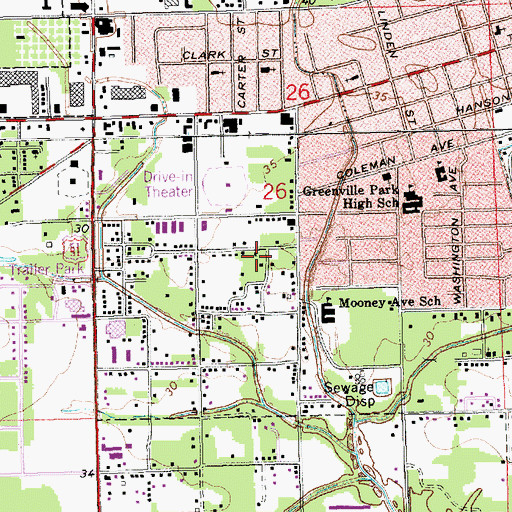 Topographic Map of Emanuel Seventh Day Adventist Church, LA