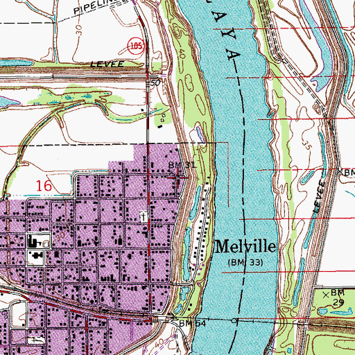 Topographic Map of Emma Zion Baptist Church, LA