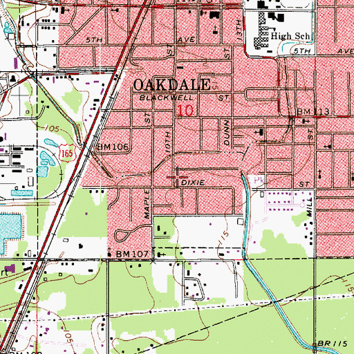 Topographic Map of Emmanuel Baptist Church, LA