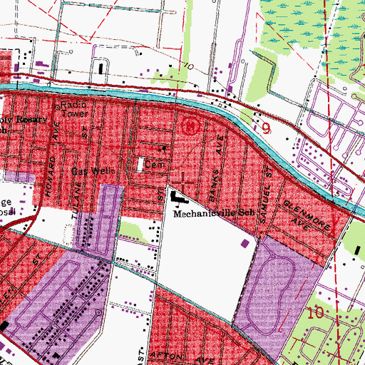Topographic Map of Emmanuel Missionary Baptist Church, LA