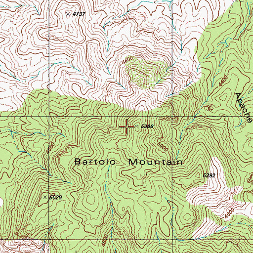 Topographic Map of Bartolo Mountain, AZ