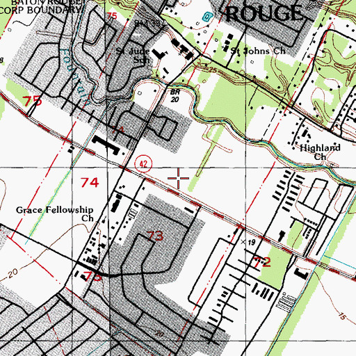 Topographic Map of Ephesus Apostolic Church, LA