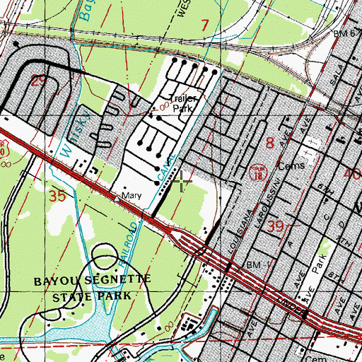 Topographic Map of Ephesus Missionary Baptist Church, LA