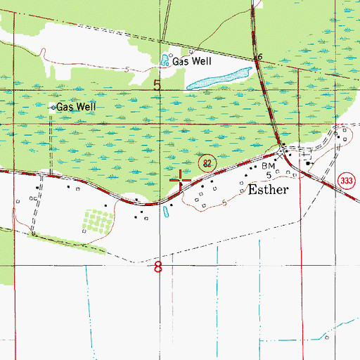 Topographic Map of Esther Baptist Church, LA
