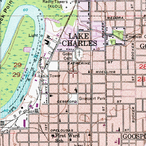Topographic Map of Eternity Full Gospel Fellowship Church, LA