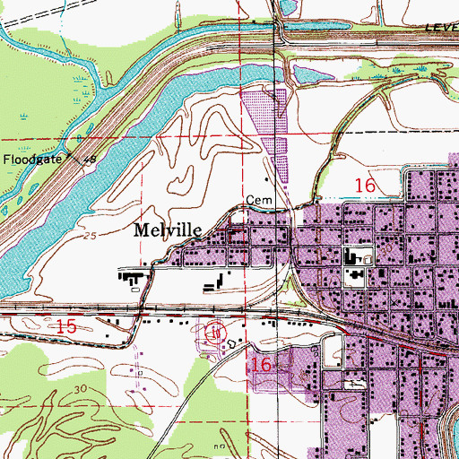 Topographic Map of Evening Star Baptist Church, LA