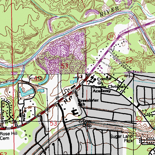 Topographic Map of Faith Assembly of God Worship Center, LA