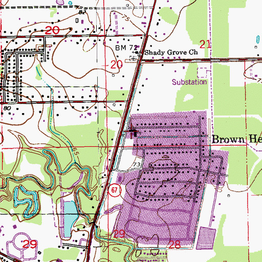 Topographic Map of Faith Baptist Church, LA