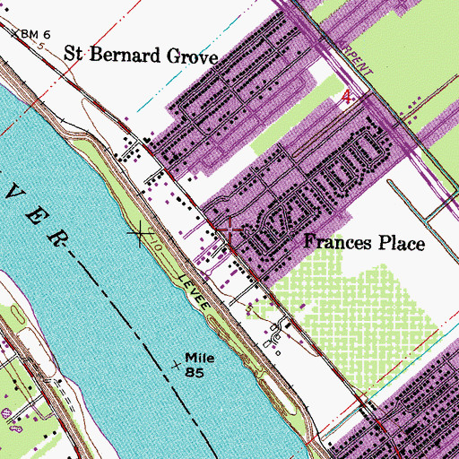 Topographic Map of Faith Baptist Church, LA