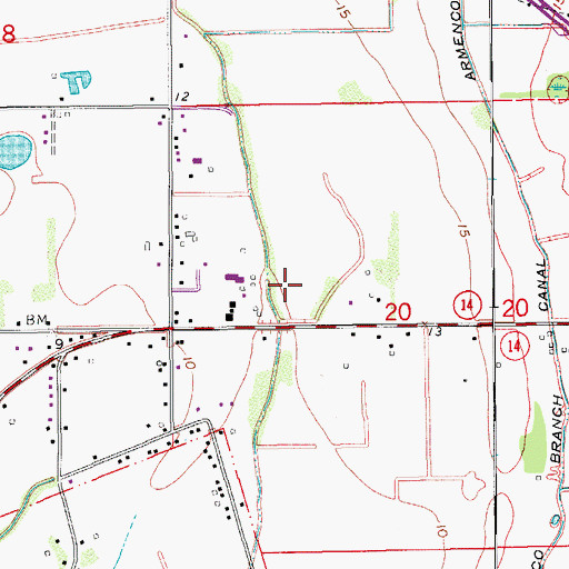 Topographic Map of Faith Cathedral, LA