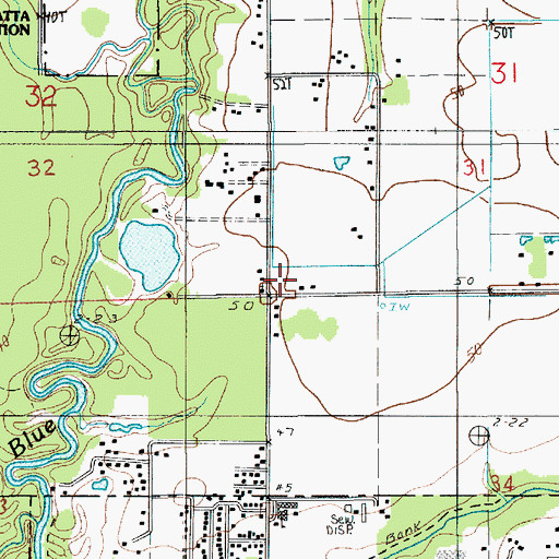 Topographic Map of Faith Deliverance Temple, LA