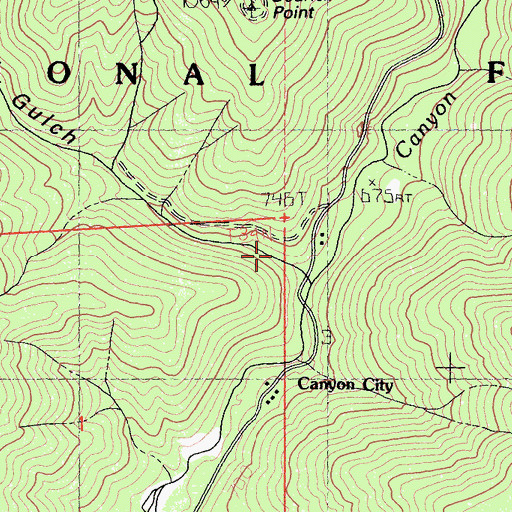 Topographic Map of Fisher Gulch, CA