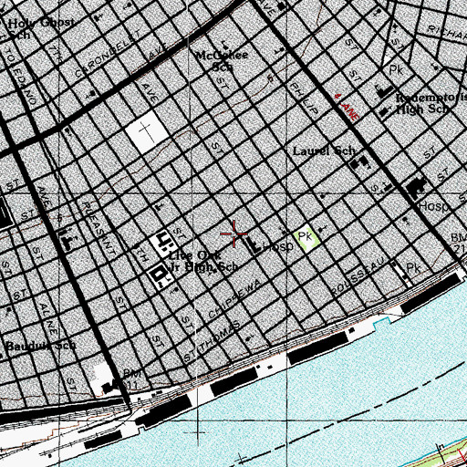 Topographic Map of Faith in Action Missionary Church, LA