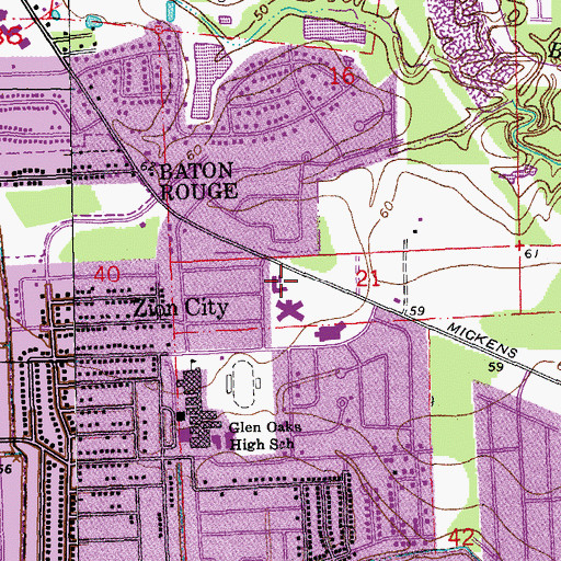 Topographic Map of Faith Seventh Day Adventist Church, LA