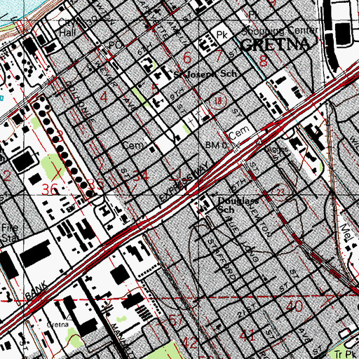 Topographic Map of Faith Temple Church of God in Christ, LA