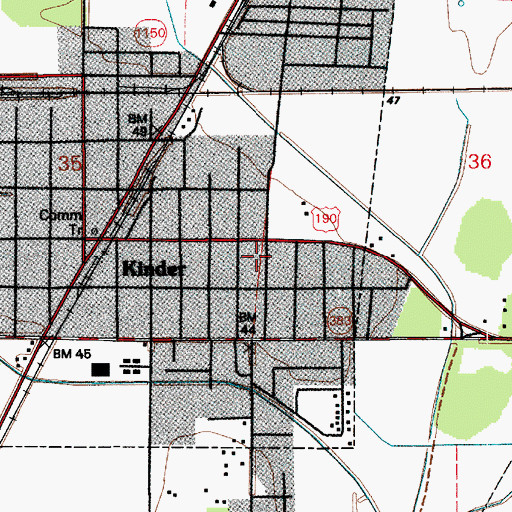 Topographic Map of Church Alive of Kinder, LA